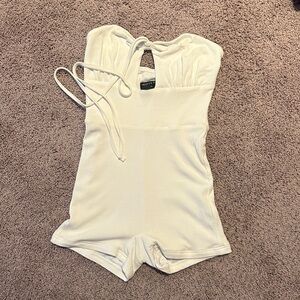 White Fox Boutique Cream Bodysuit